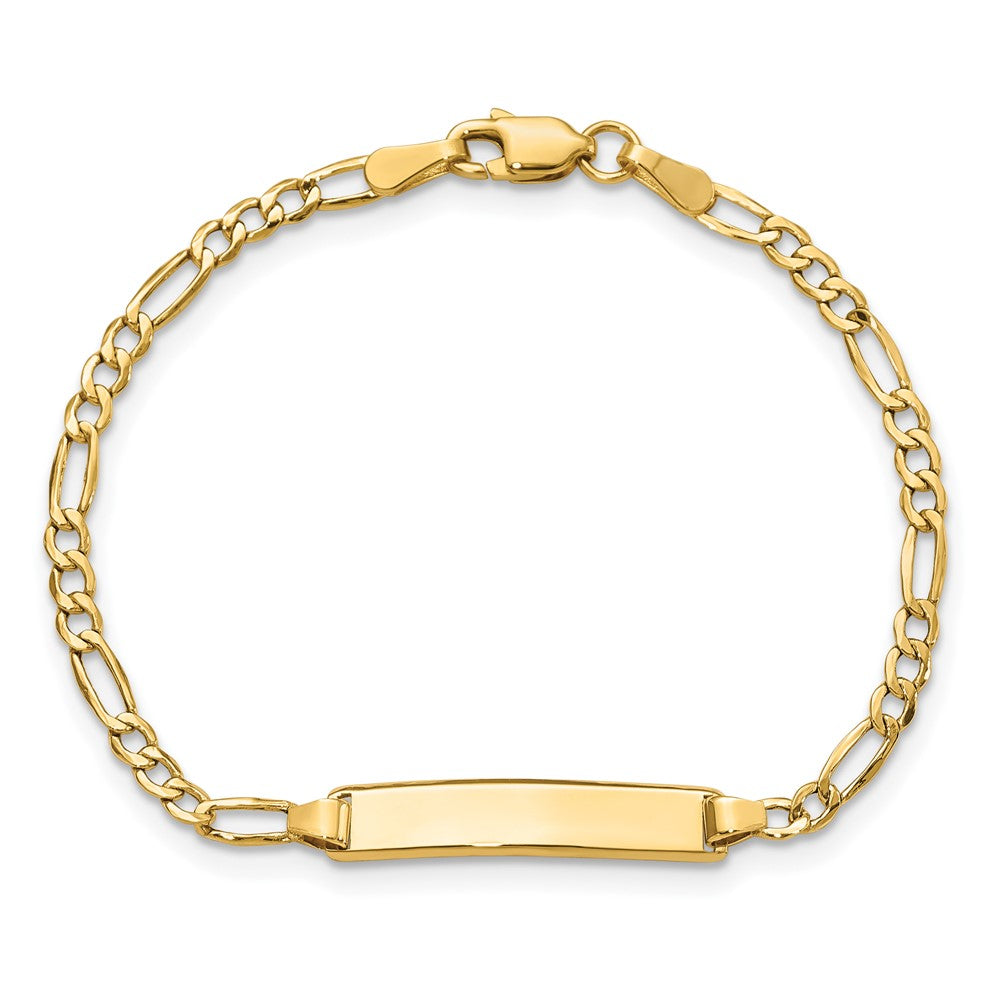 10k Semi-solid Figaro Link ID Bracelet