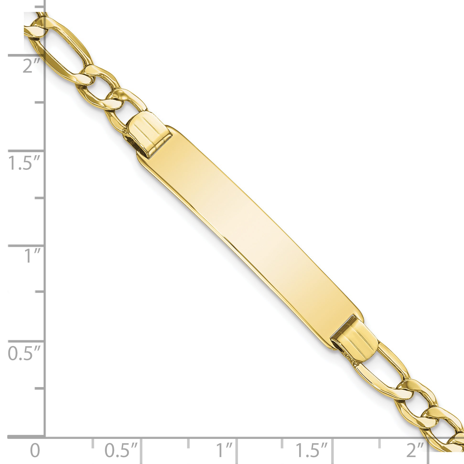 10k Semi-solid Figaro Link ID Bracelet