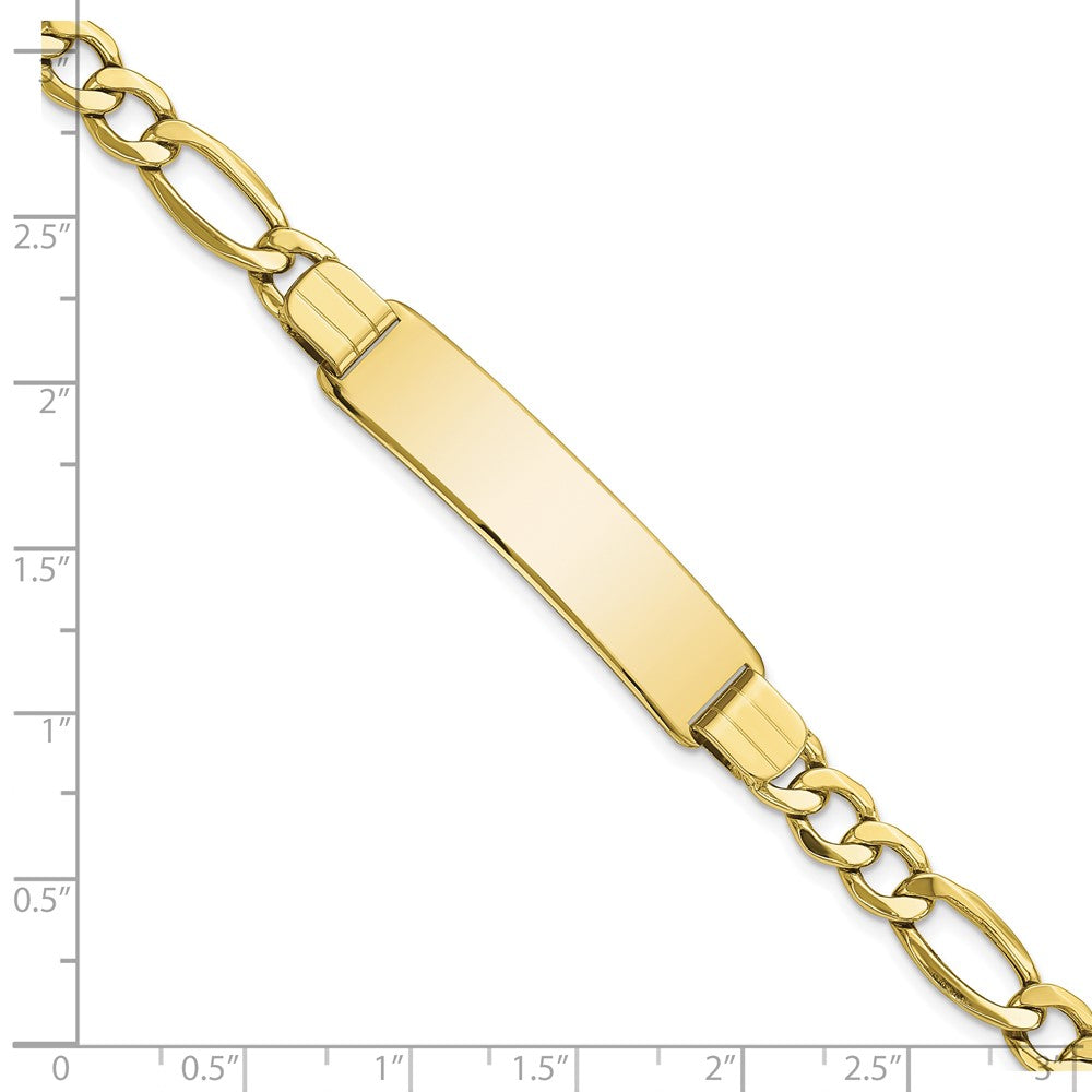 10k Semi-solid Figaro Link ID Bracelet