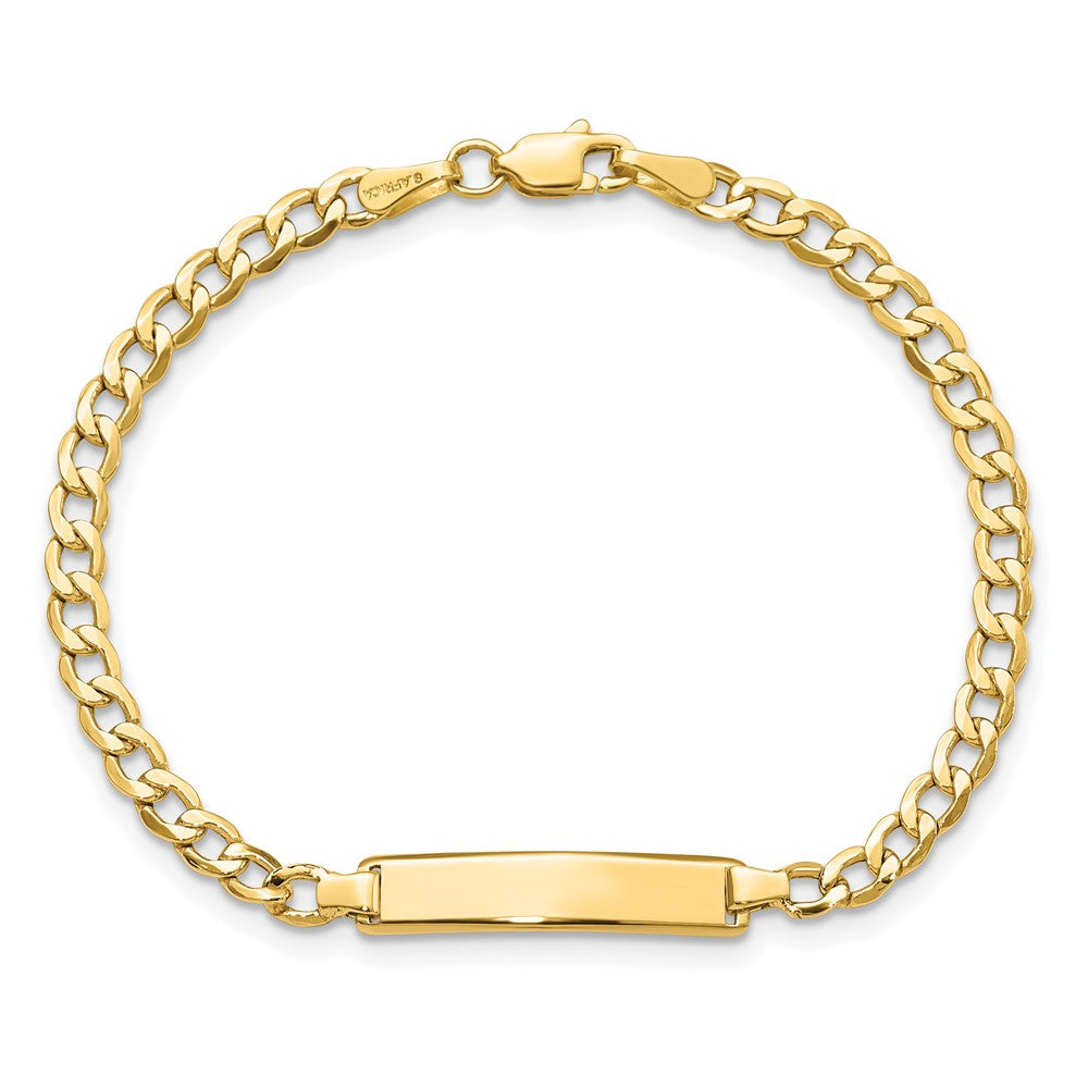 10k Semi-solid Curb Link ID Bracelet