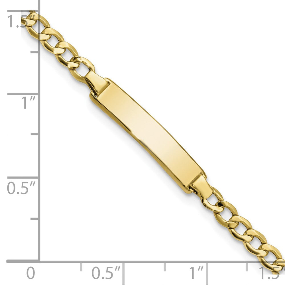 10k Semi-solid Curb Link ID Bracelet