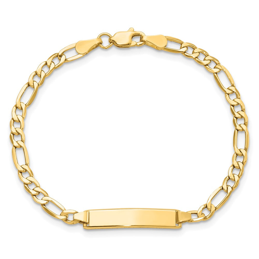 10k Semi-solid Figaro Link ID Bracelet