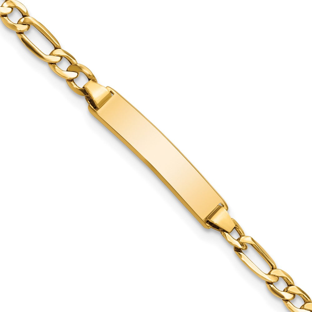 10k Semi-solid Figaro Link ID Bracelet