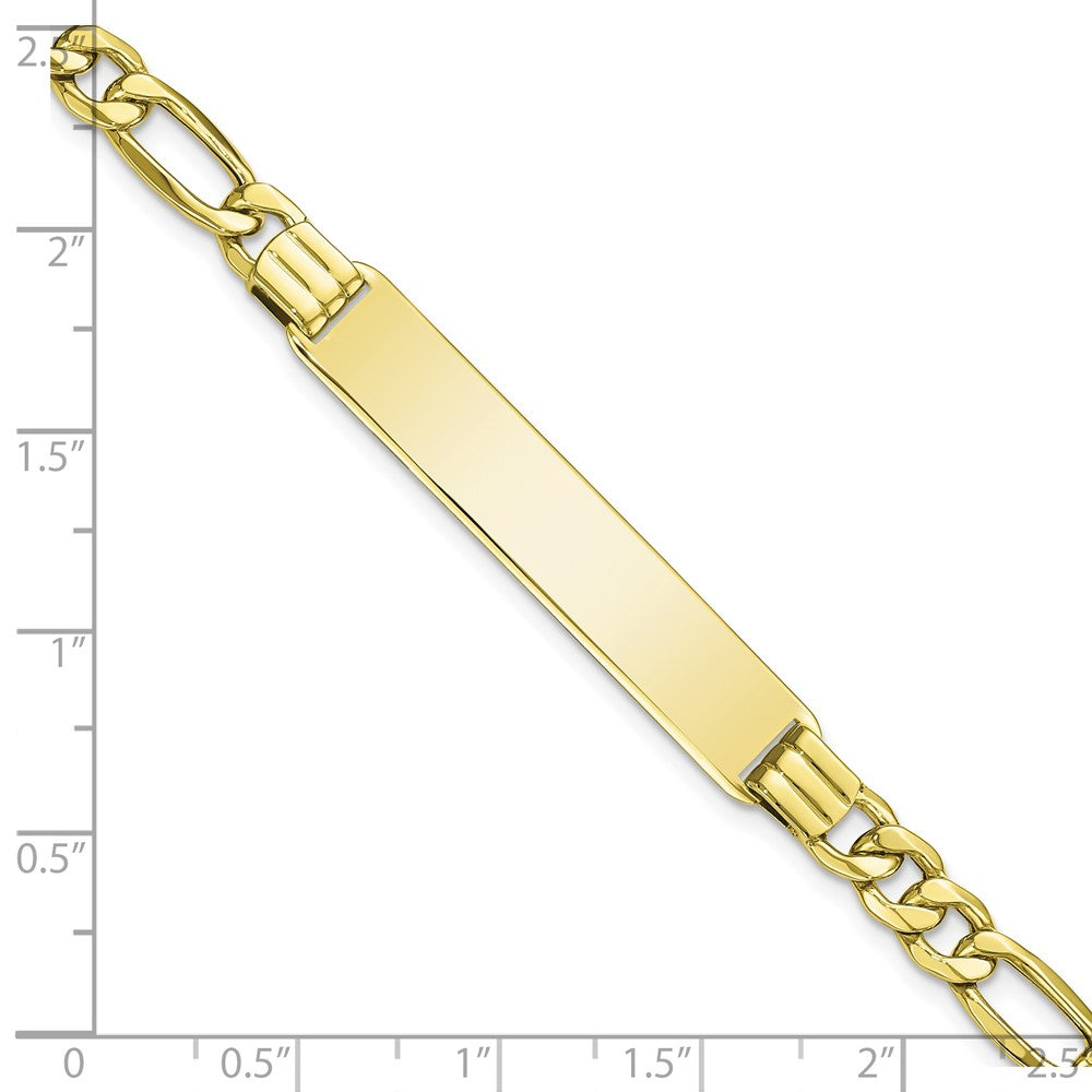 10k Semi-solid Figaro Link ID Bracelet