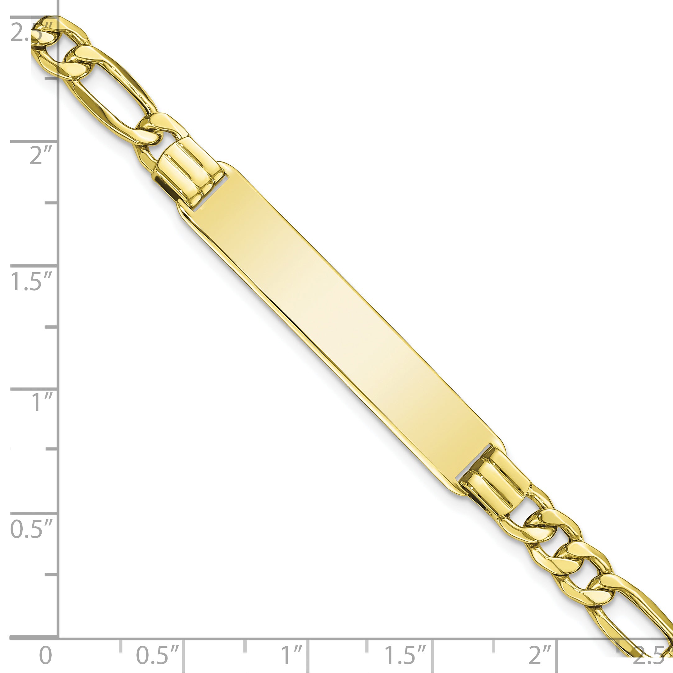 10k Semi-solid Figaro Link ID Bracelet