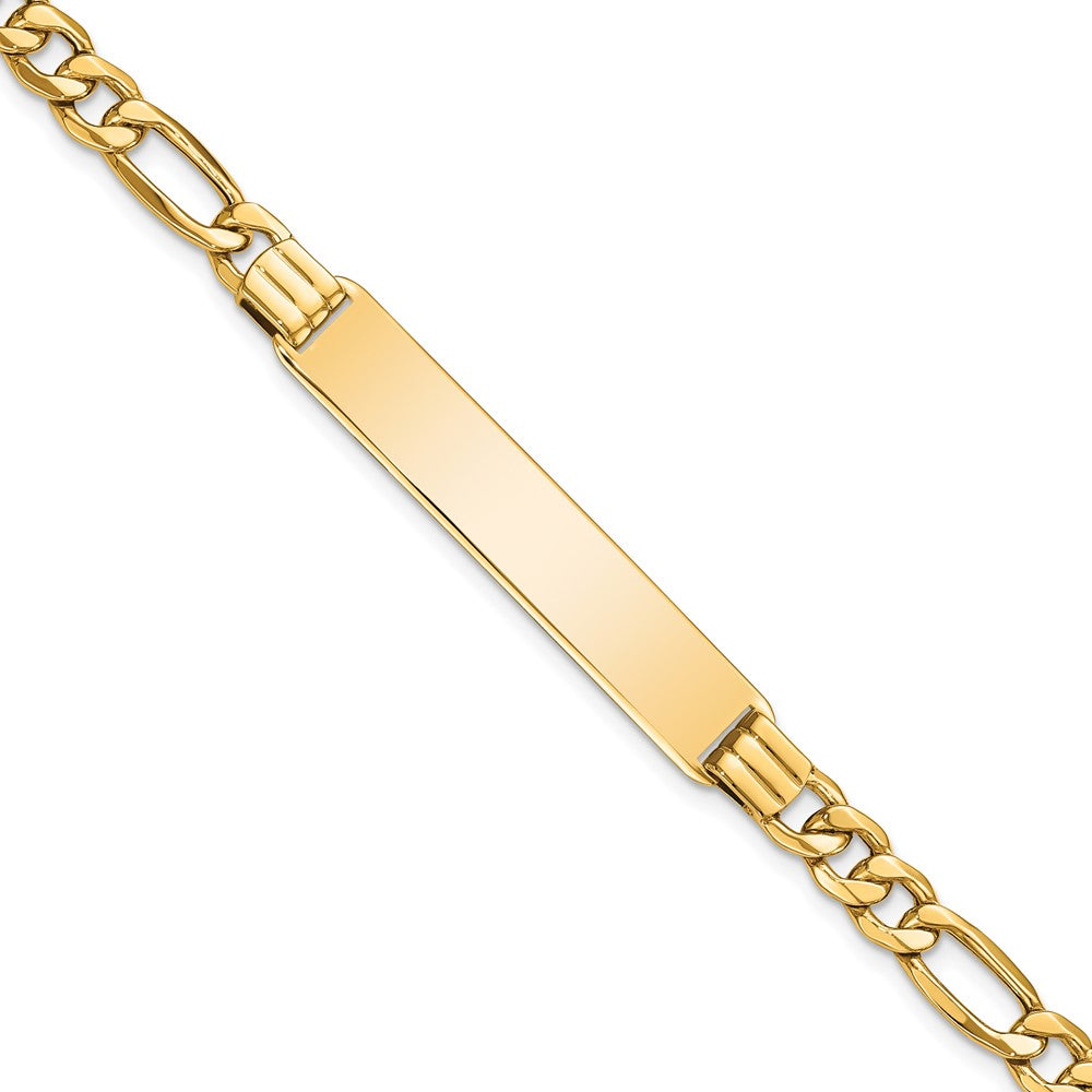 10k Semi-solid Figaro Link ID Bracelet