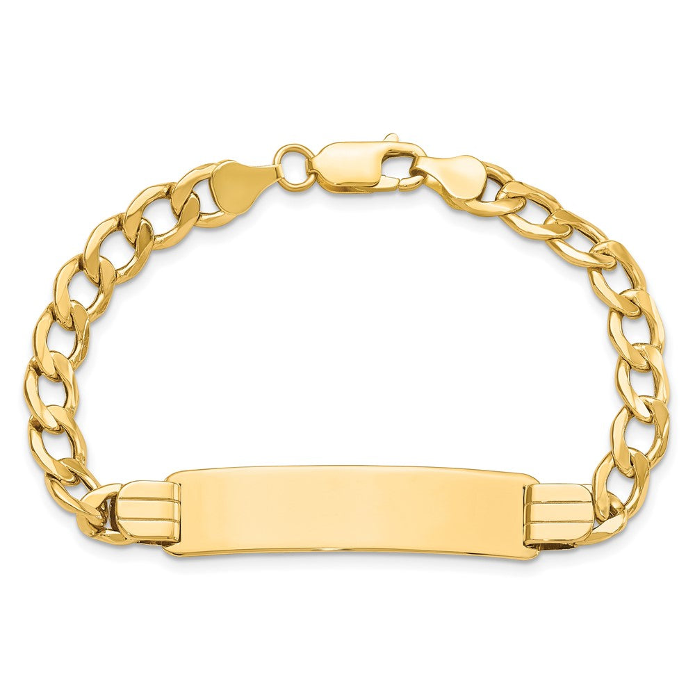 10k Semi-solid Curb Link ID Bracelet