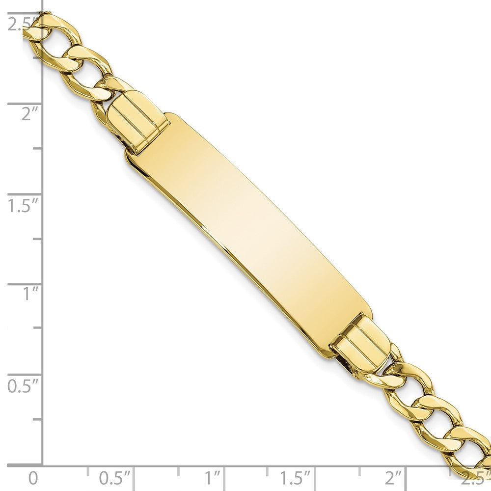 10k Semi-solid Curb Link ID Bracelet