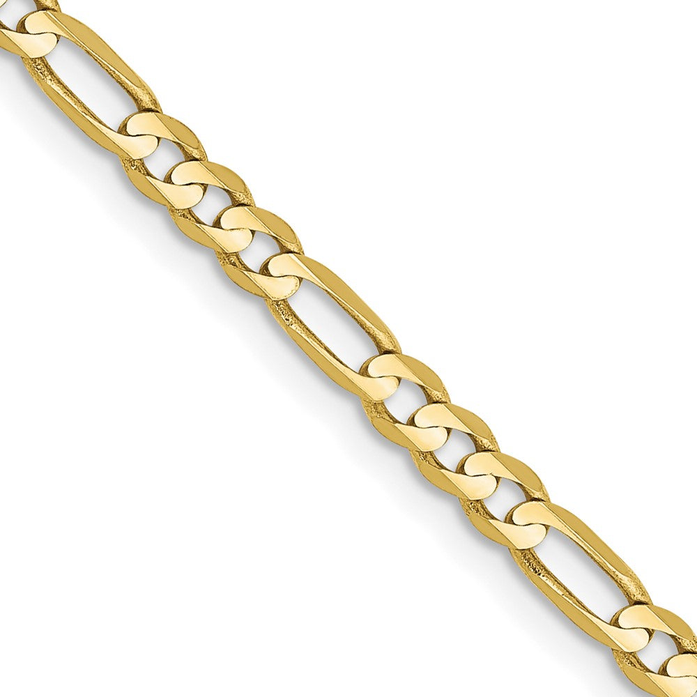 10K 3mm Flat Figaro Chain