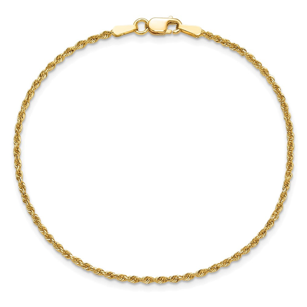 10k 1.5mm Diamond-cut Rope Chain Anklet