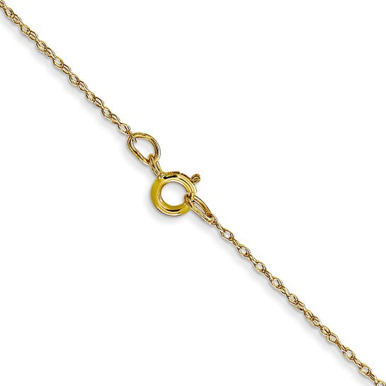 10k Yellow Gold Ultra Light Cable Rope Chain Necklace, 0.4MM 14” - 24”