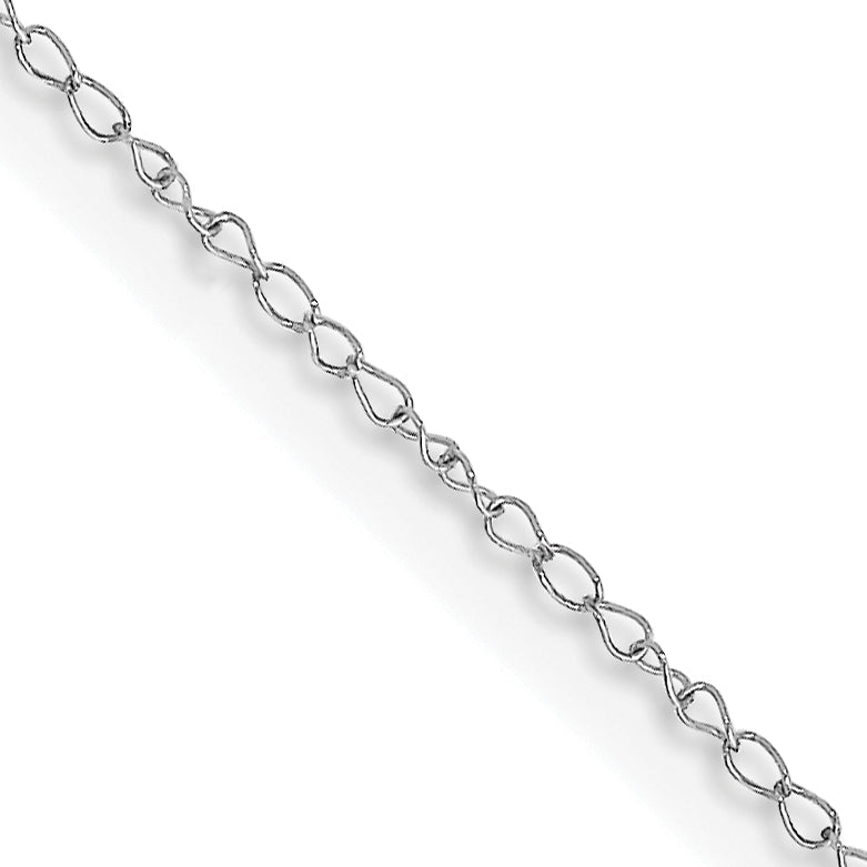 10k White Gold .42mm Carded Curb Chain