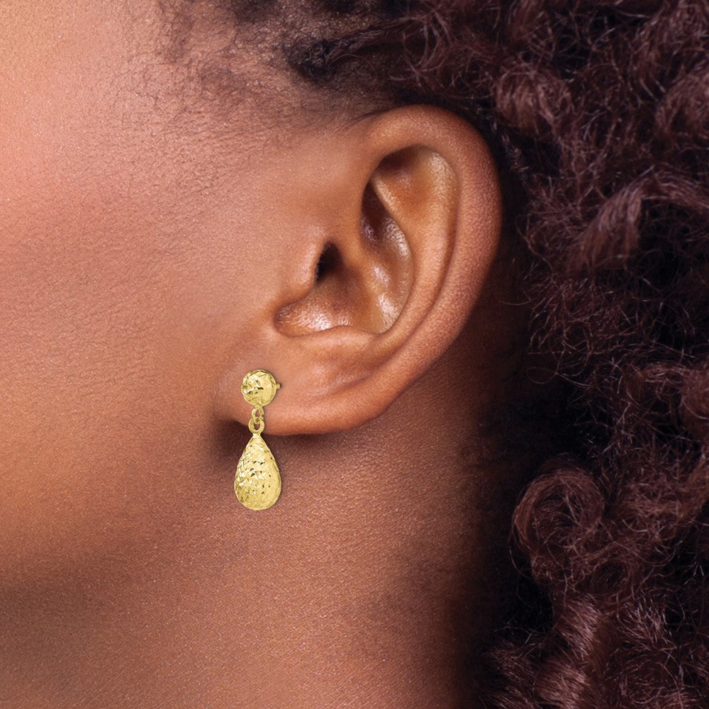 10K D/C Post Dangle Earrings