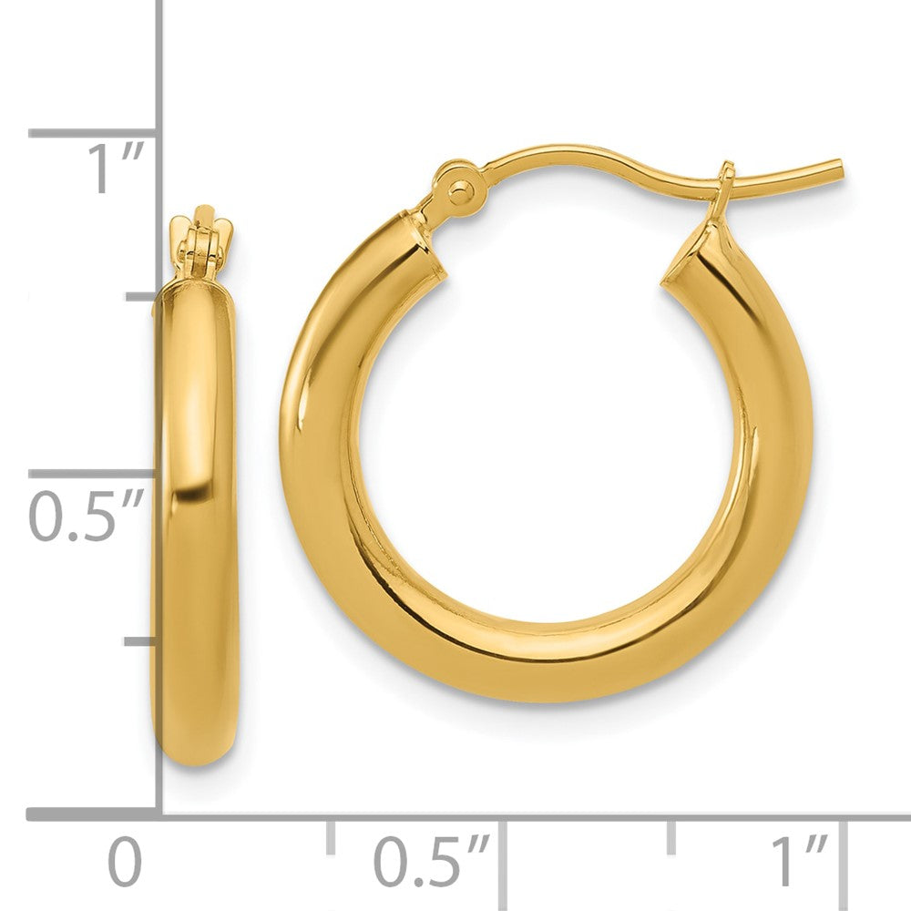 10K Polished Hinged Hoop Earrings