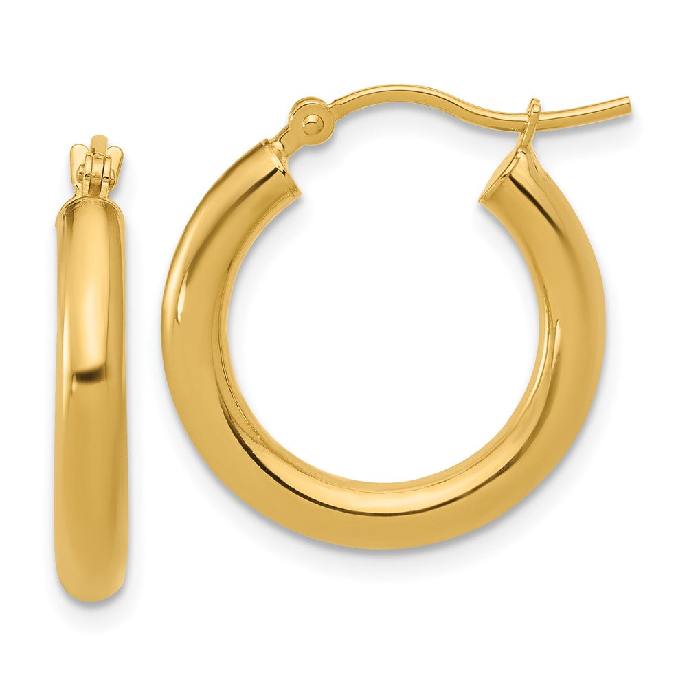 10K Polished Hinged Hoop Earrings