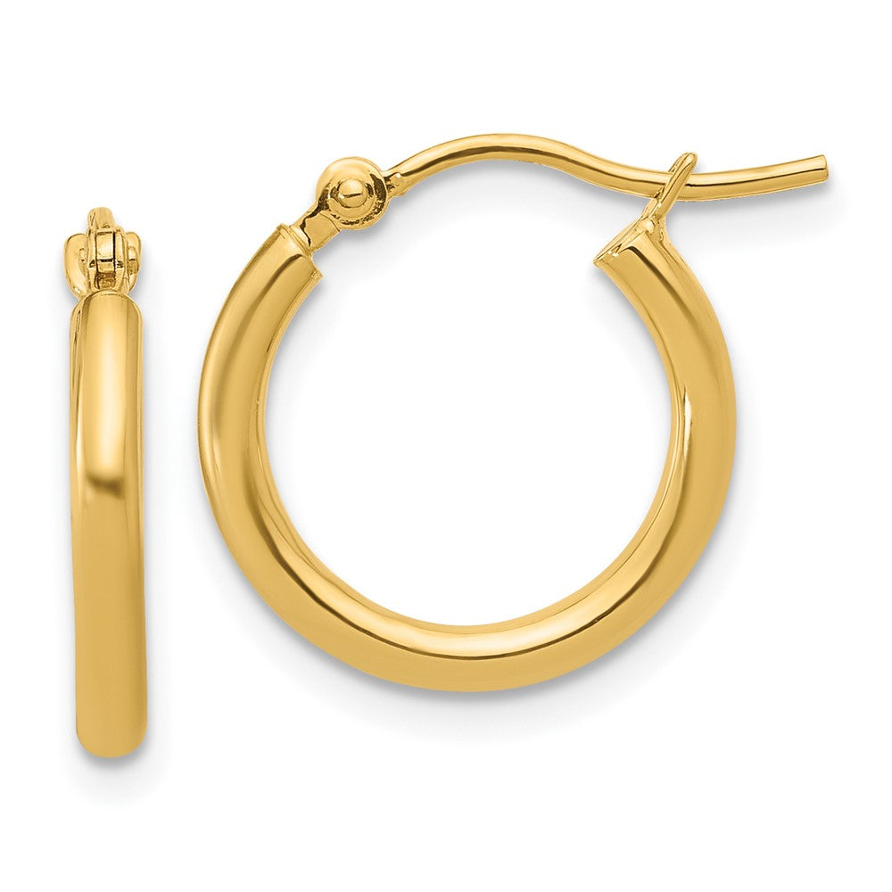 10K Polished Hinged Hoop Earrings