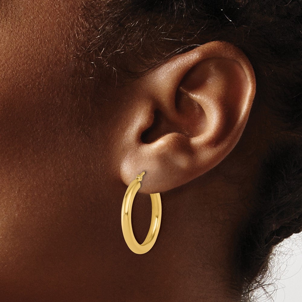 10K Polished Hinged Hoop Earrings