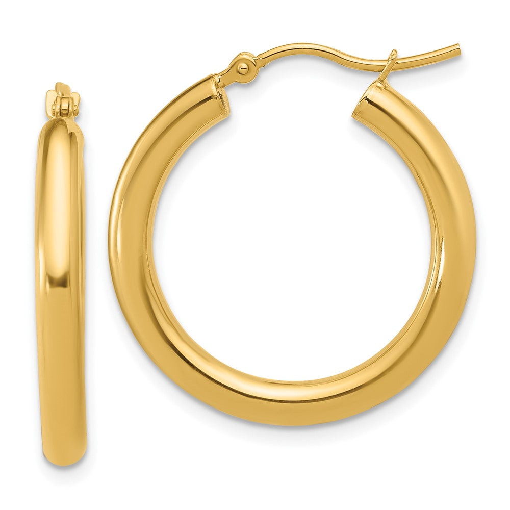 10K Polished Hinged Hoop Earrings