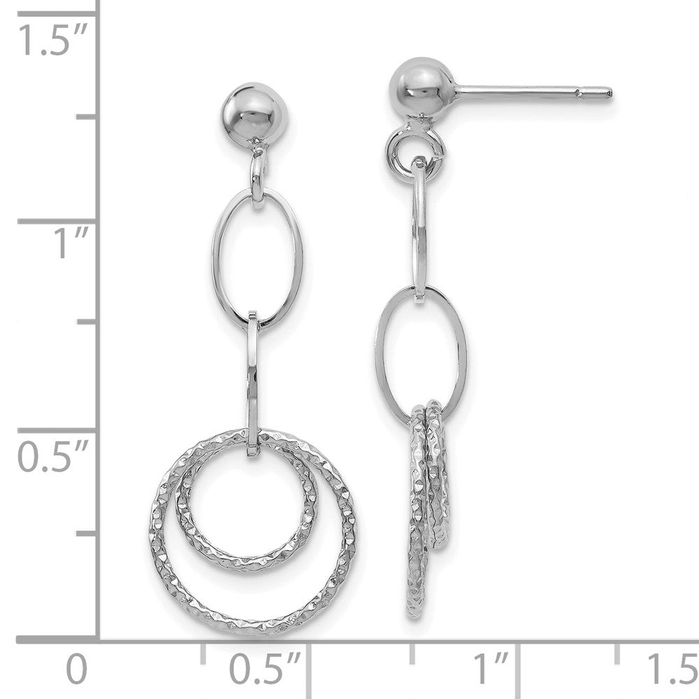 10K White Gold Post Dangle Earrings