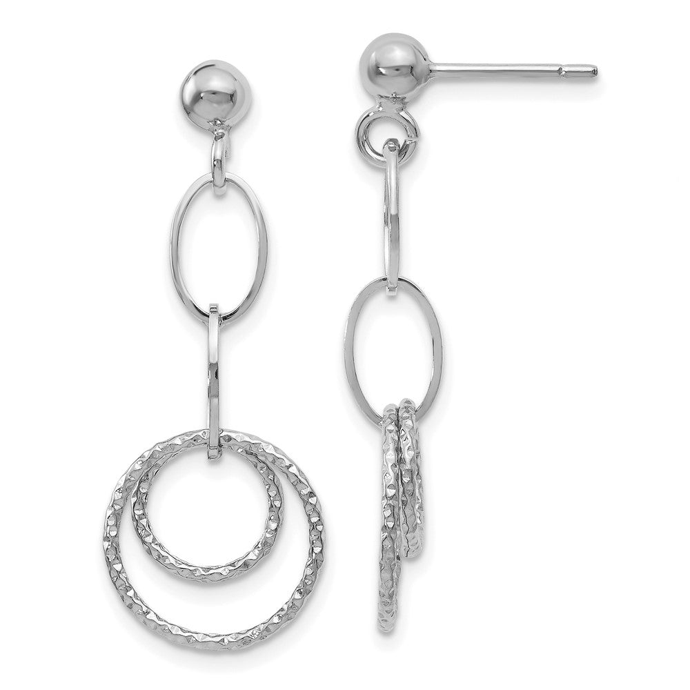 10K White Gold Post Dangle Earrings