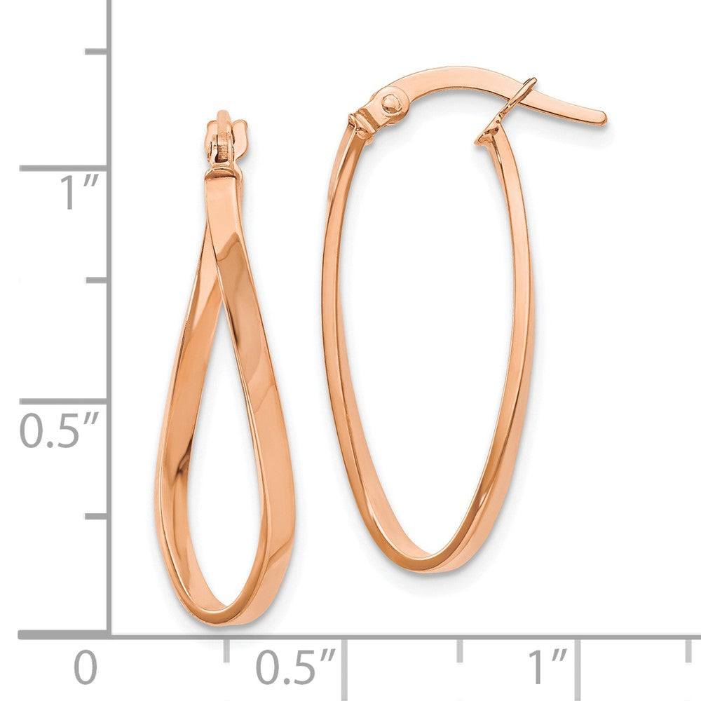 10K Rose Gold Polished Hinged Hoop Earrings