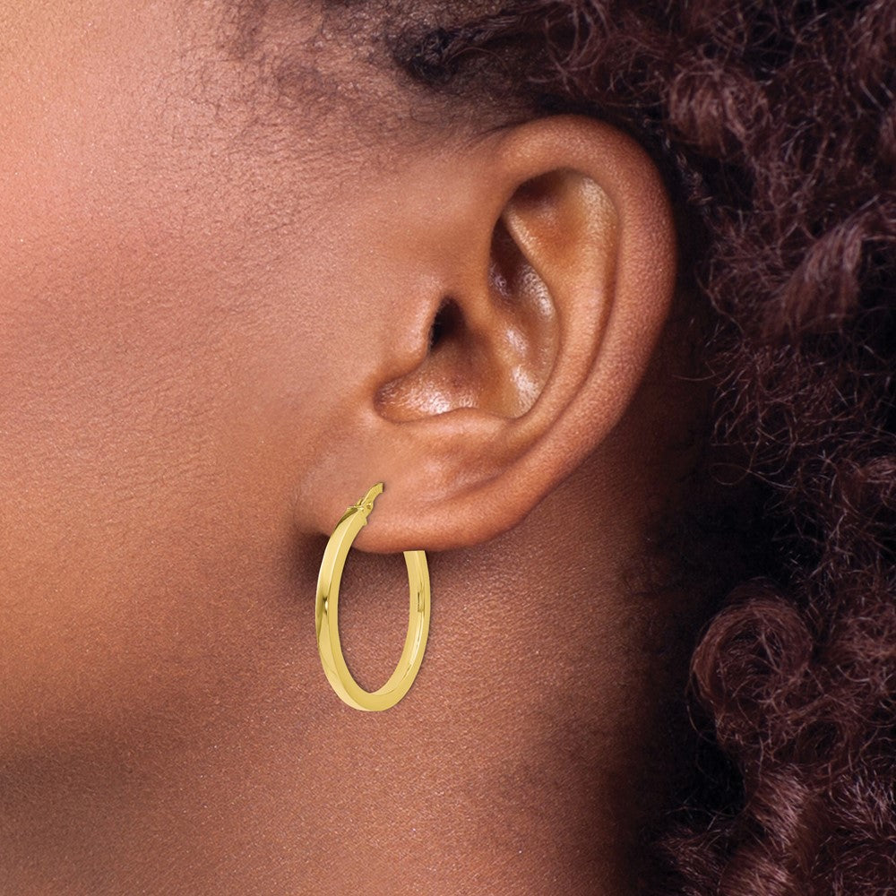 10K Polished Hinged Hoop Earrings