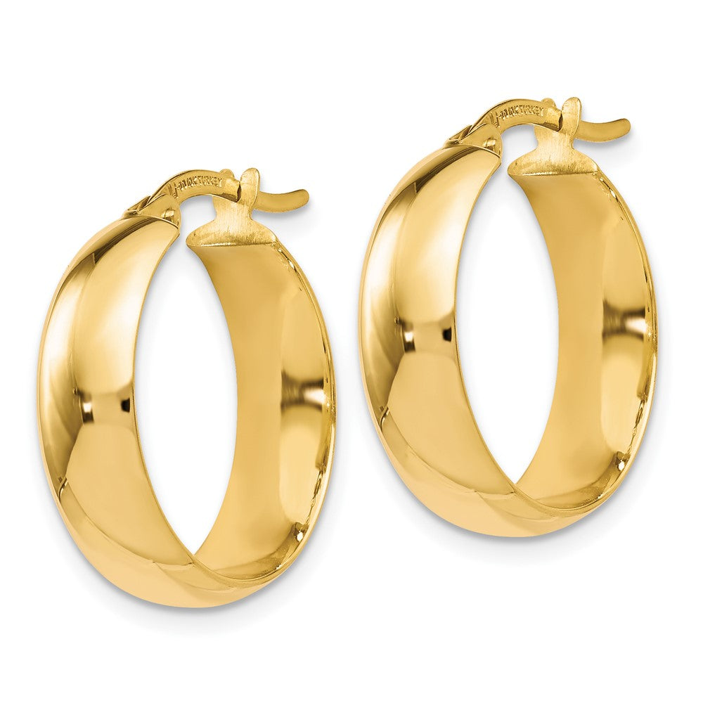 10K Polished Hinged Hoop Earrings