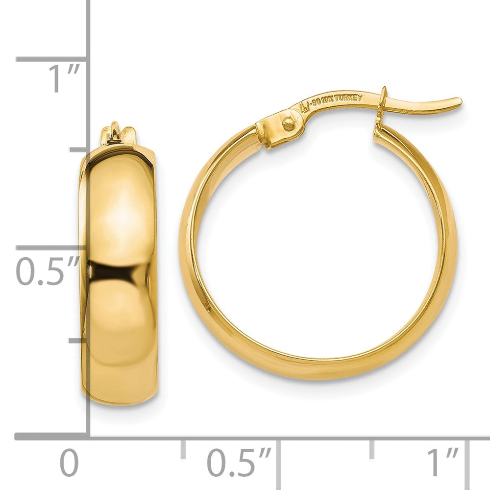 10K Polished Hinged Hoop Earrings