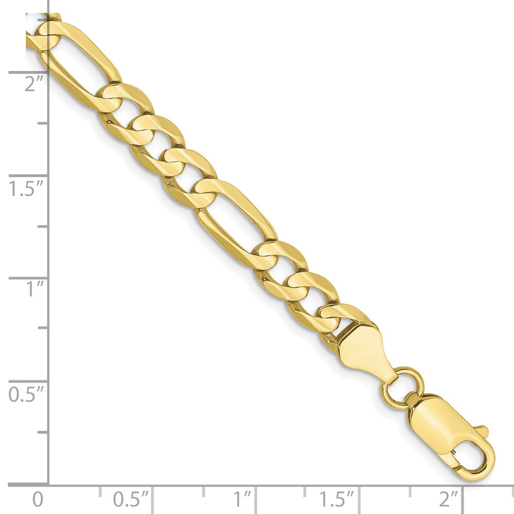 10k 6mm Concave Open Figaro Chain