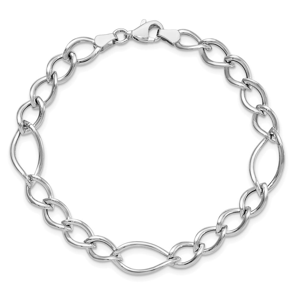 10K White Gold Polished Link Bracelet