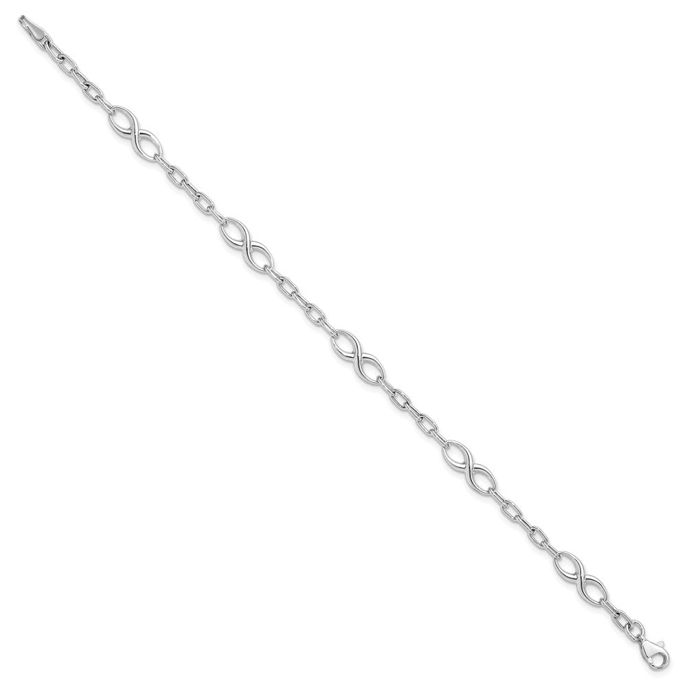 10K White Gold Polished Link Bracelet