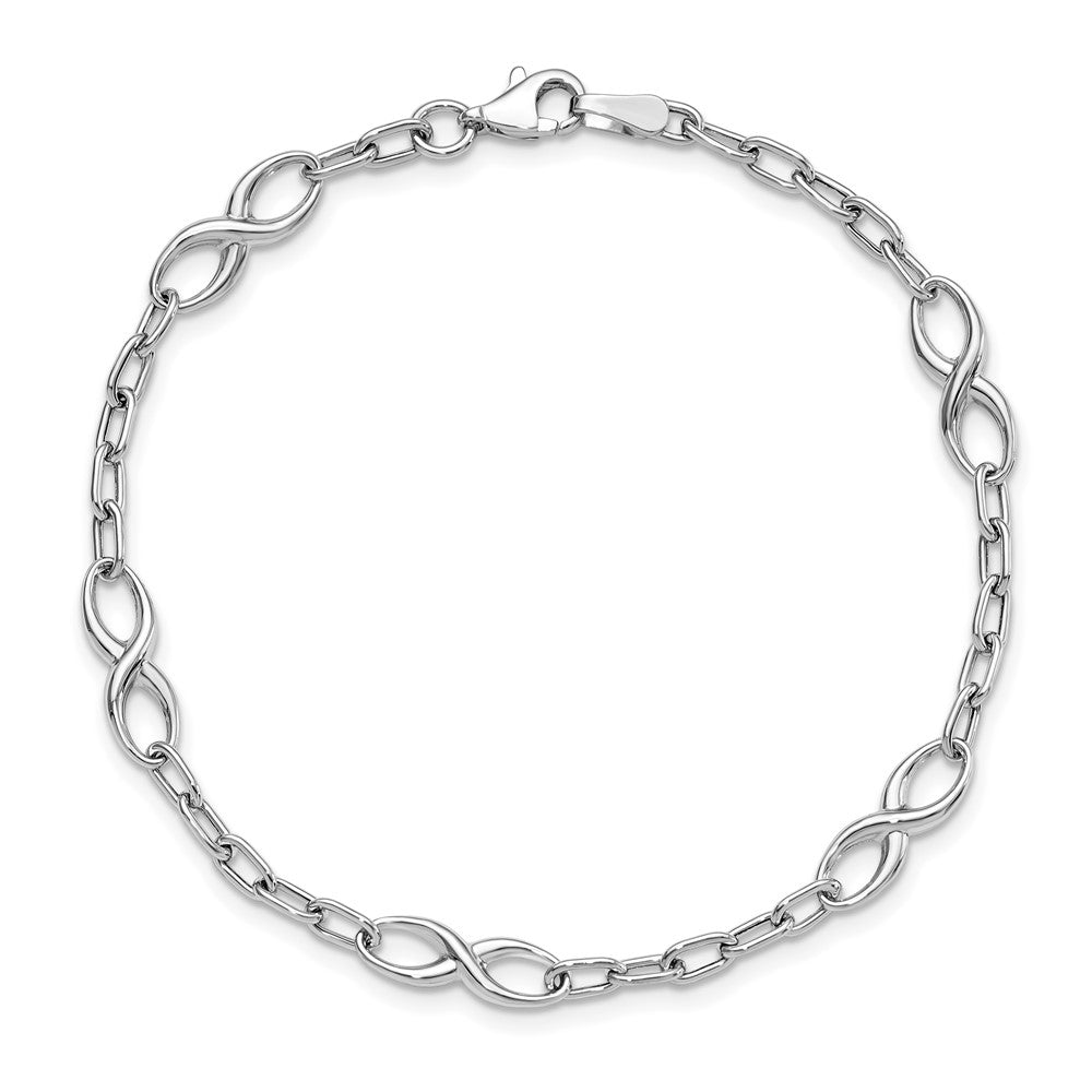 10K White Gold Polished Link Bracelet