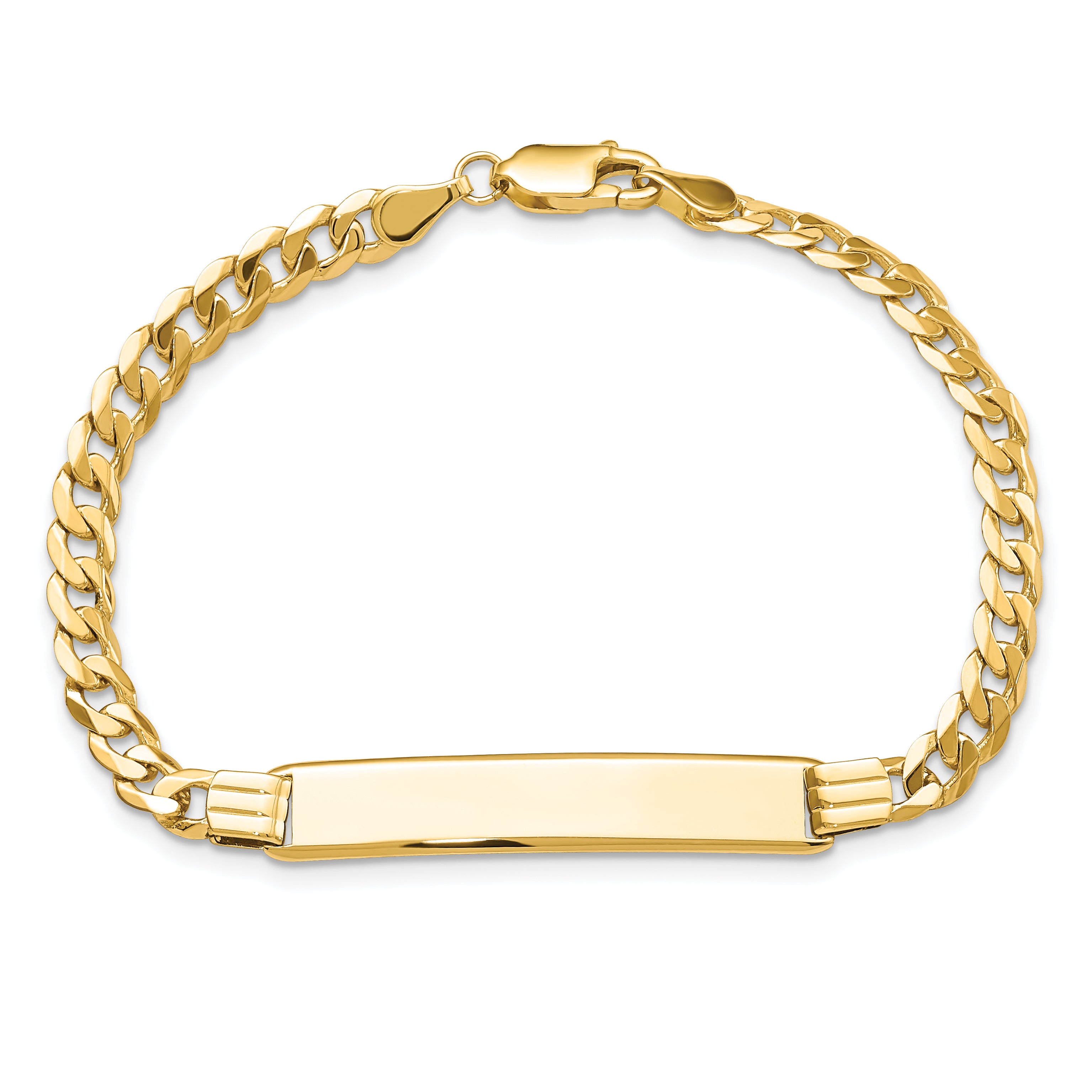 10k Flat Curb Link ID Bracelet