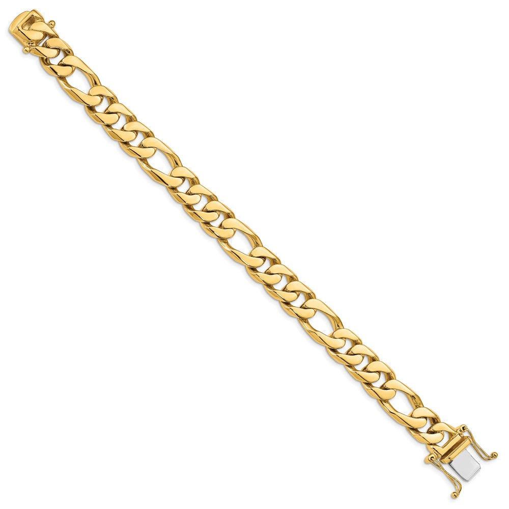 10K 11mm Hand-Polished Figaro Link Bracelet