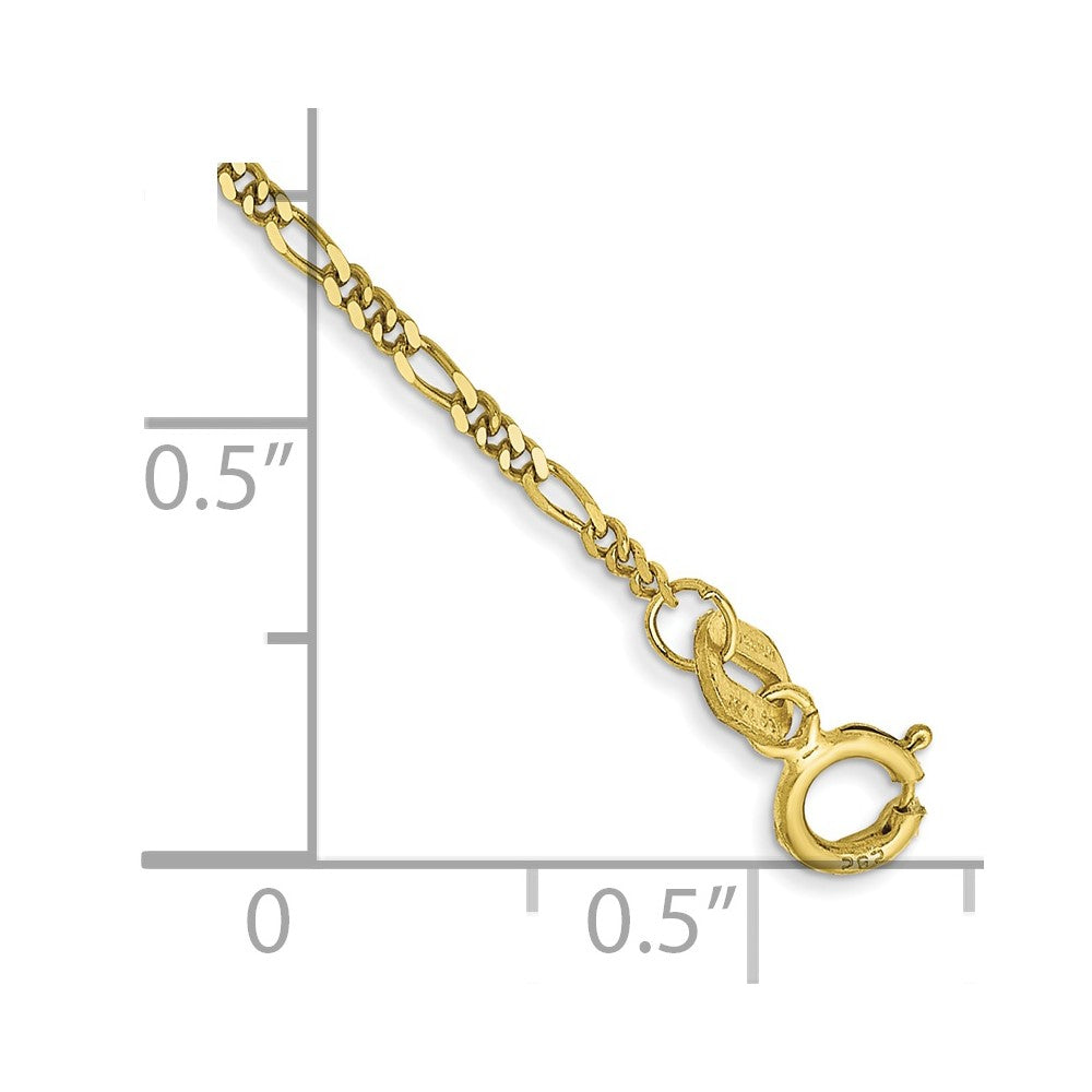 10k 1.25mm Flat Figaro Pendant Chain