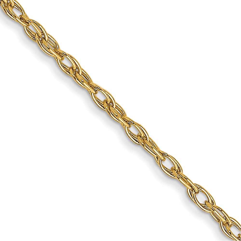 14K 16 inch Carded 1.35mm Cable Rope with Spring Ring Clasp Chain