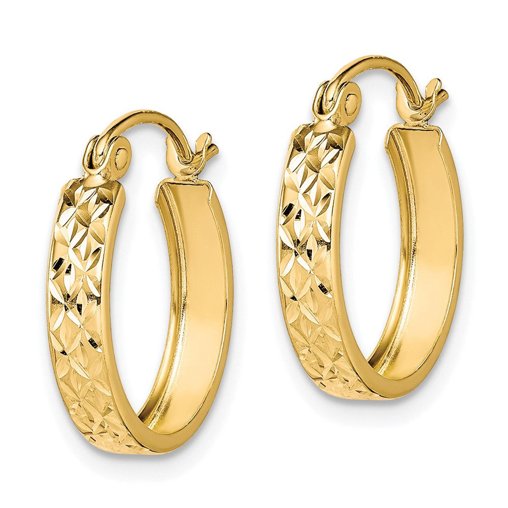 10K D/C Square Tube Hoop Earrings