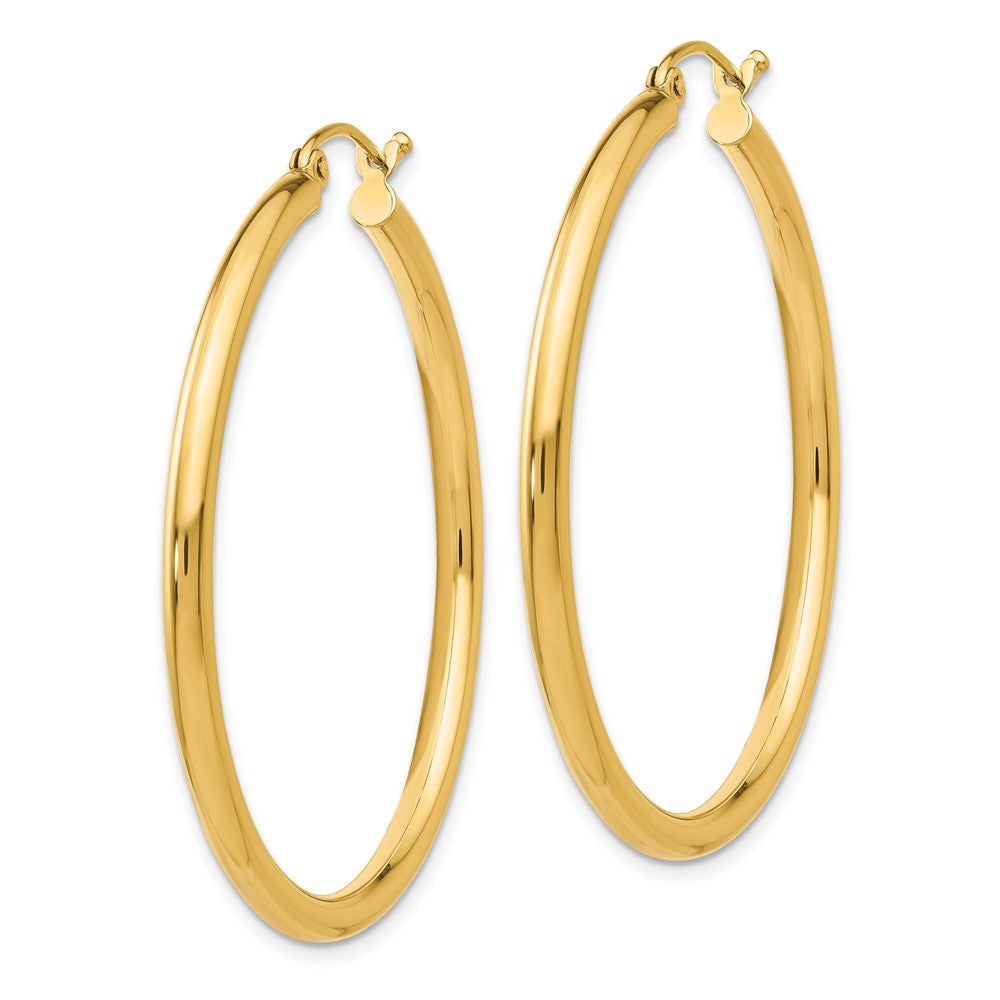 10K Polished 2.5mm Tube Hoop Earrings