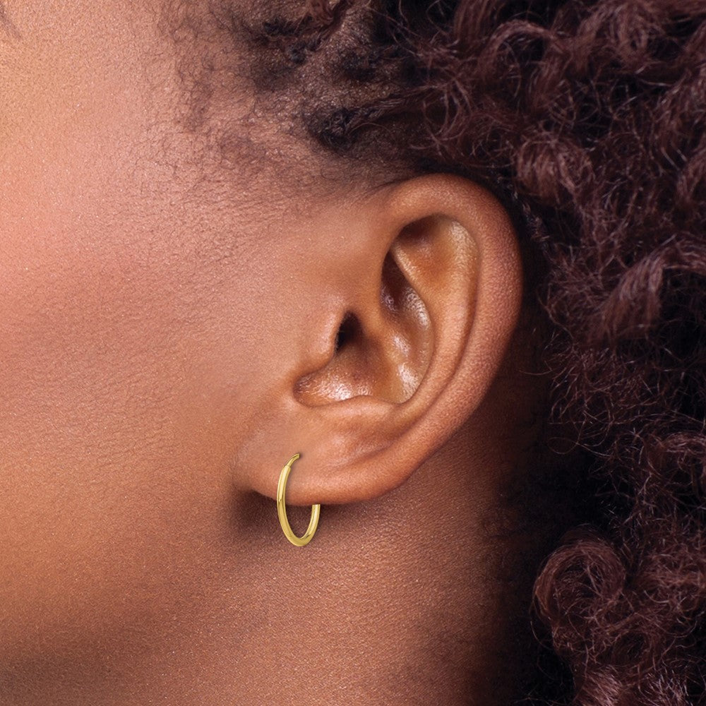 10k Polished Endless Tube Hoop Earrings