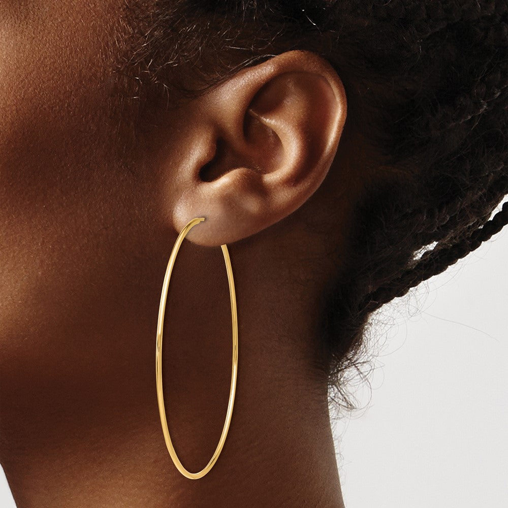 10k Polished Endless Tube Hoop Earrings