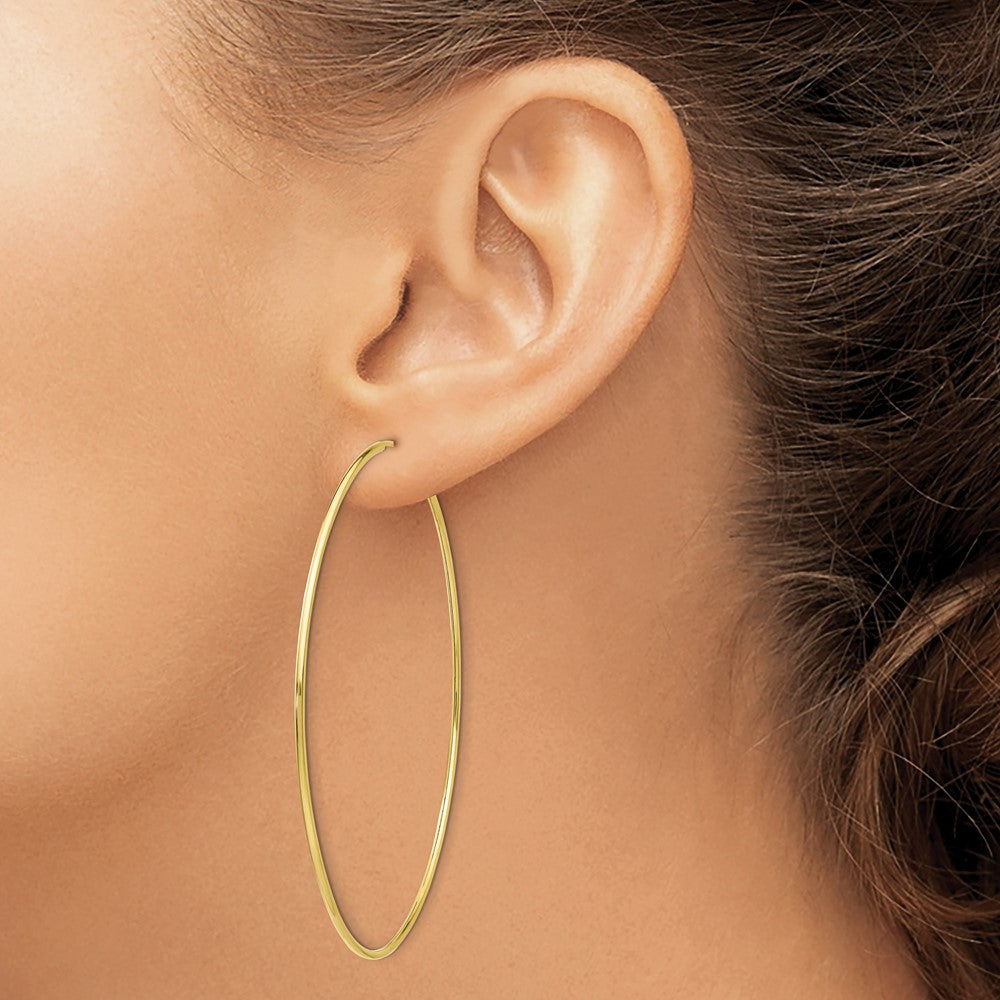 10k Polished Endless Tube Hoop Earrings