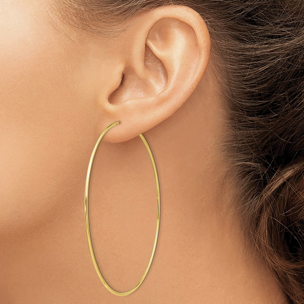 10k Polished Endless Tube Hoop Earrings