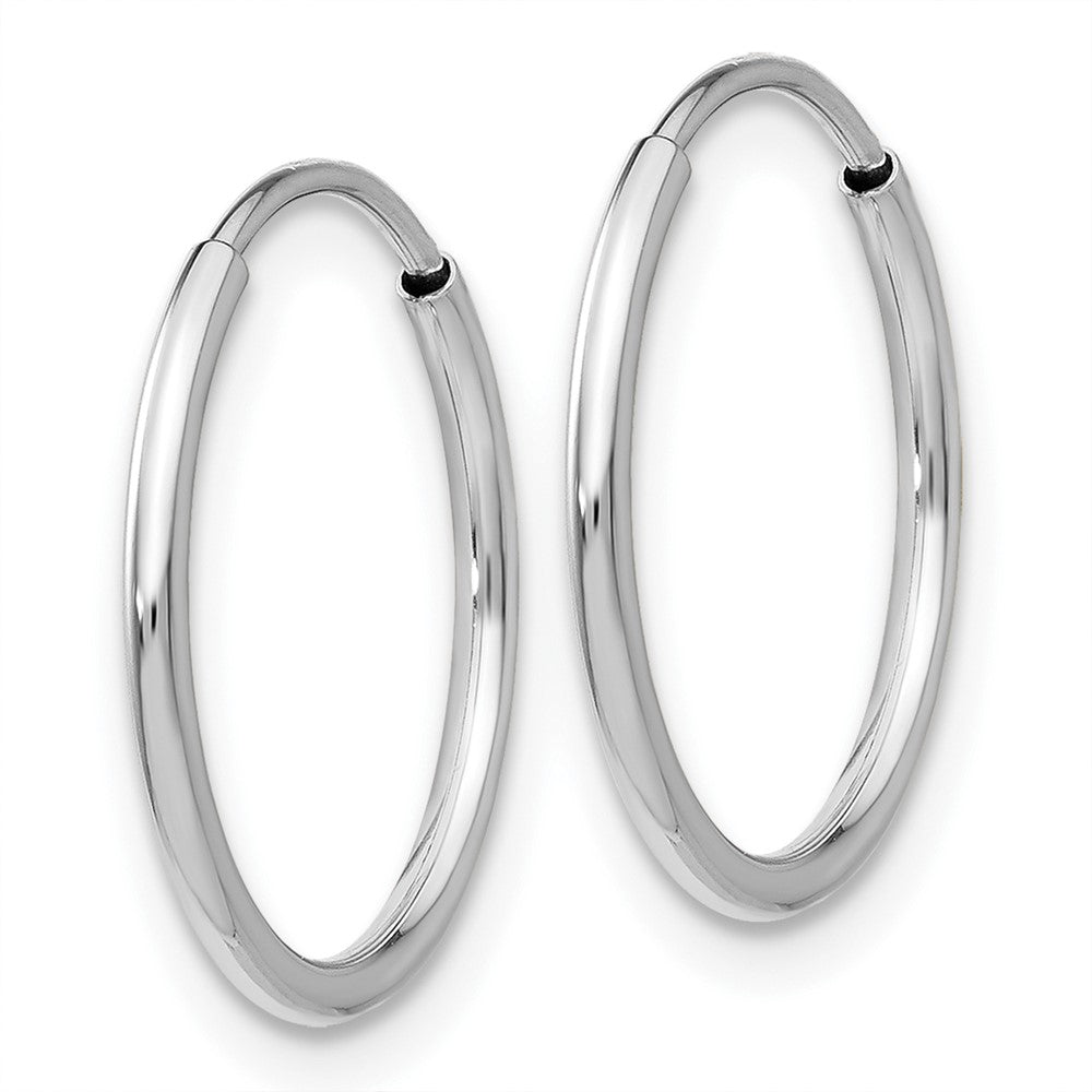 10K White Gold Endless Hoop Earrings