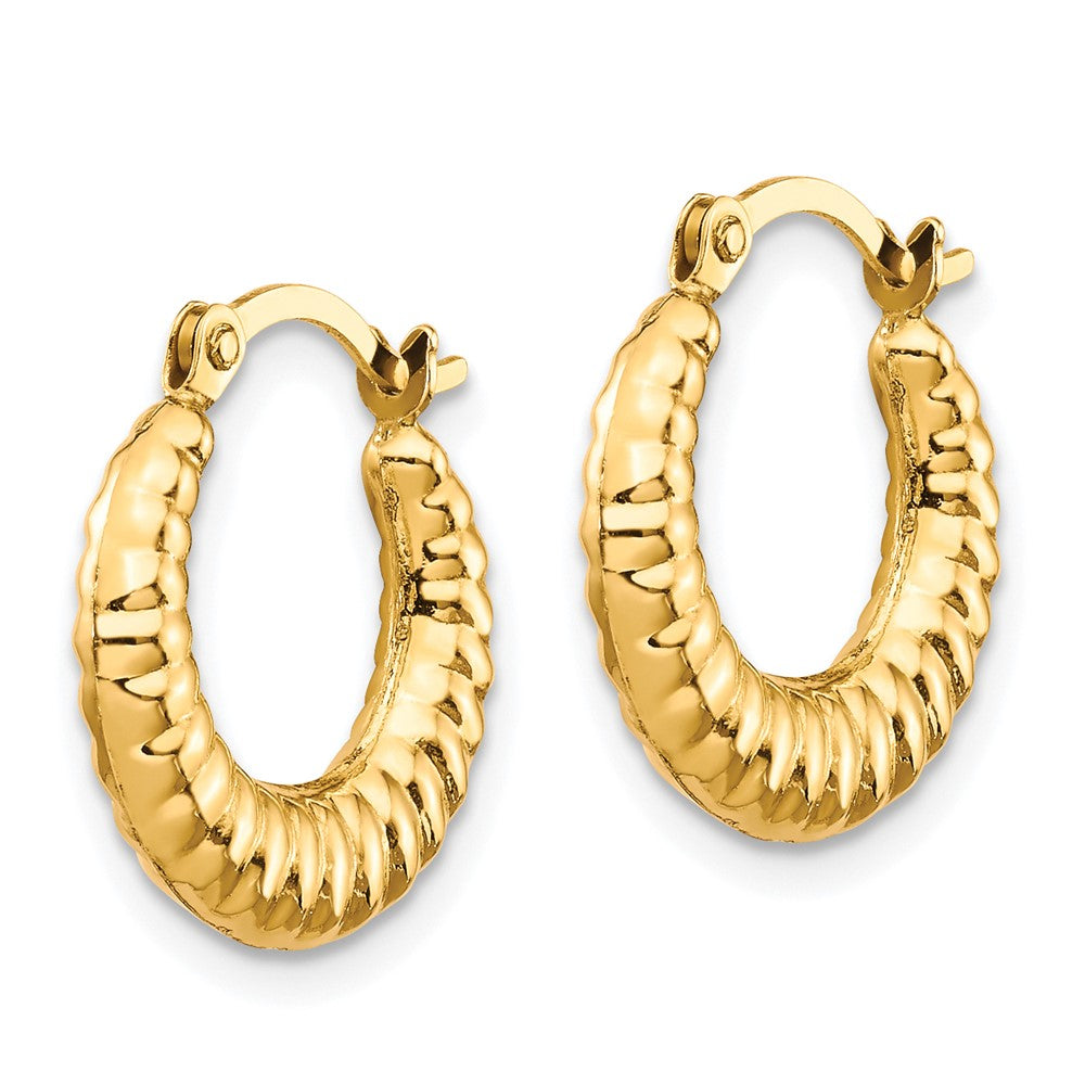 10K Scalloped Hollow Hoop Earrings