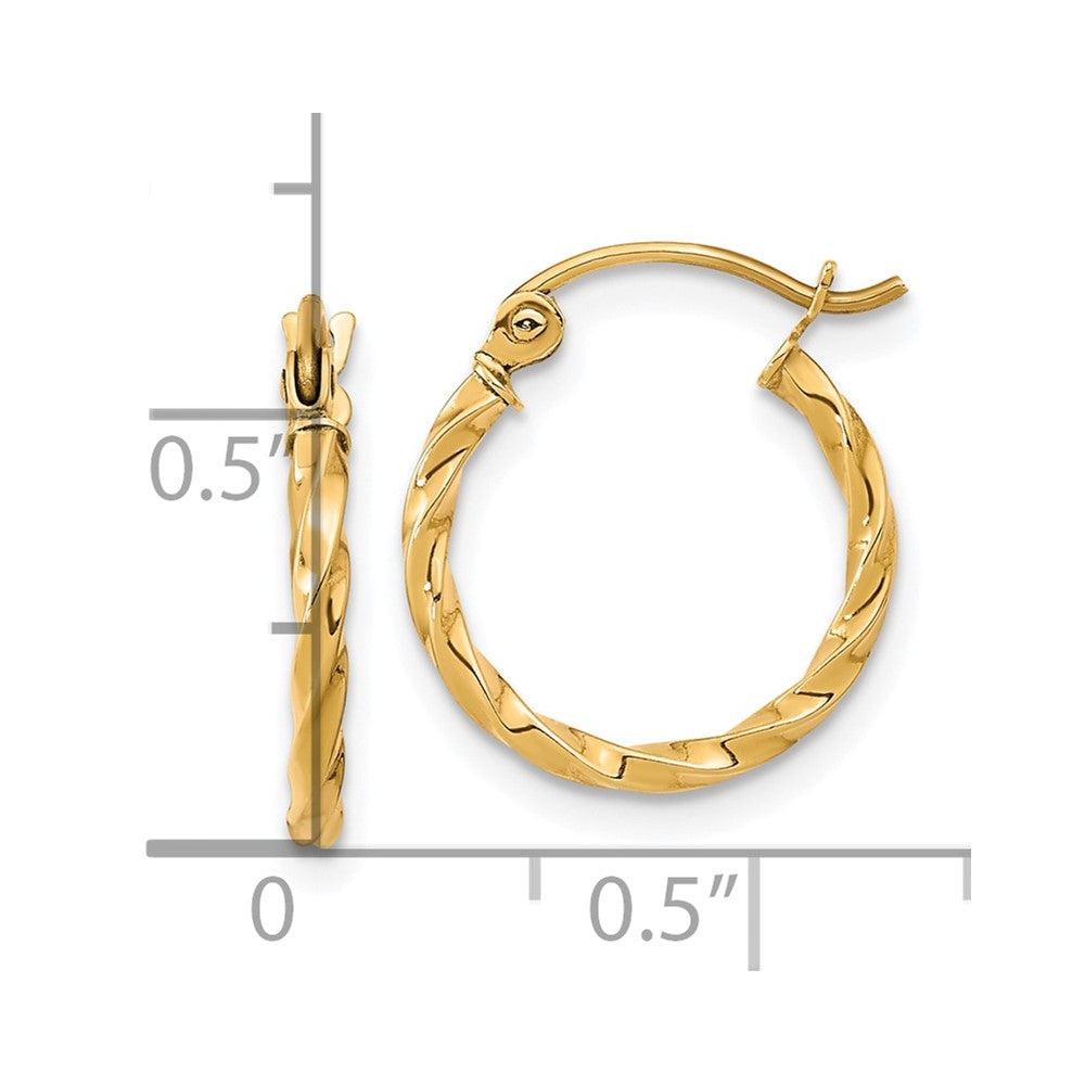 10k Twist Polished Hoop Earring