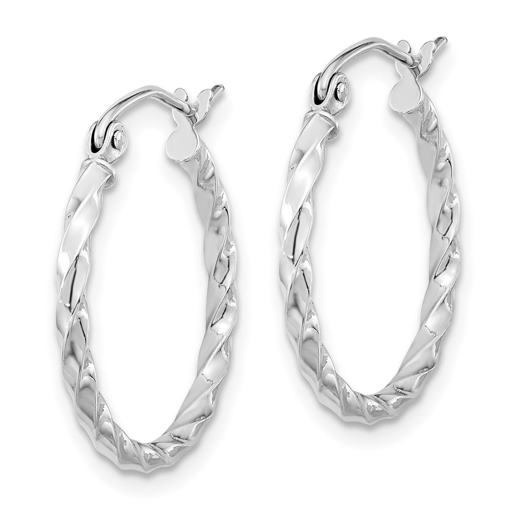 10k WG Twist Polished Hoop Earring