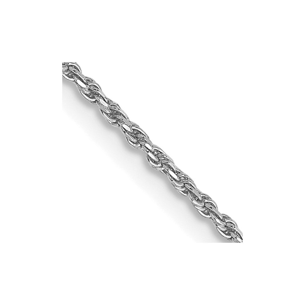 10k White Gold 1.15mm D/C Machine Made Rope Chain