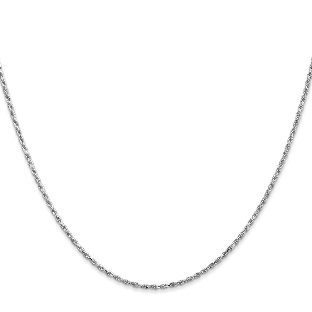 10k White Gold 1.3mm D/C Machine Made Rope Chain