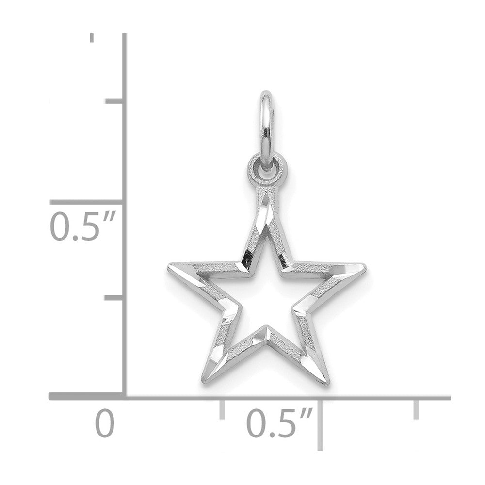 10k White Gold Diamond-cut Star Charm