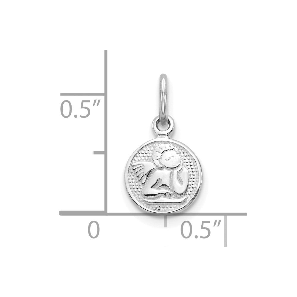 10k White Gold Angel Charm